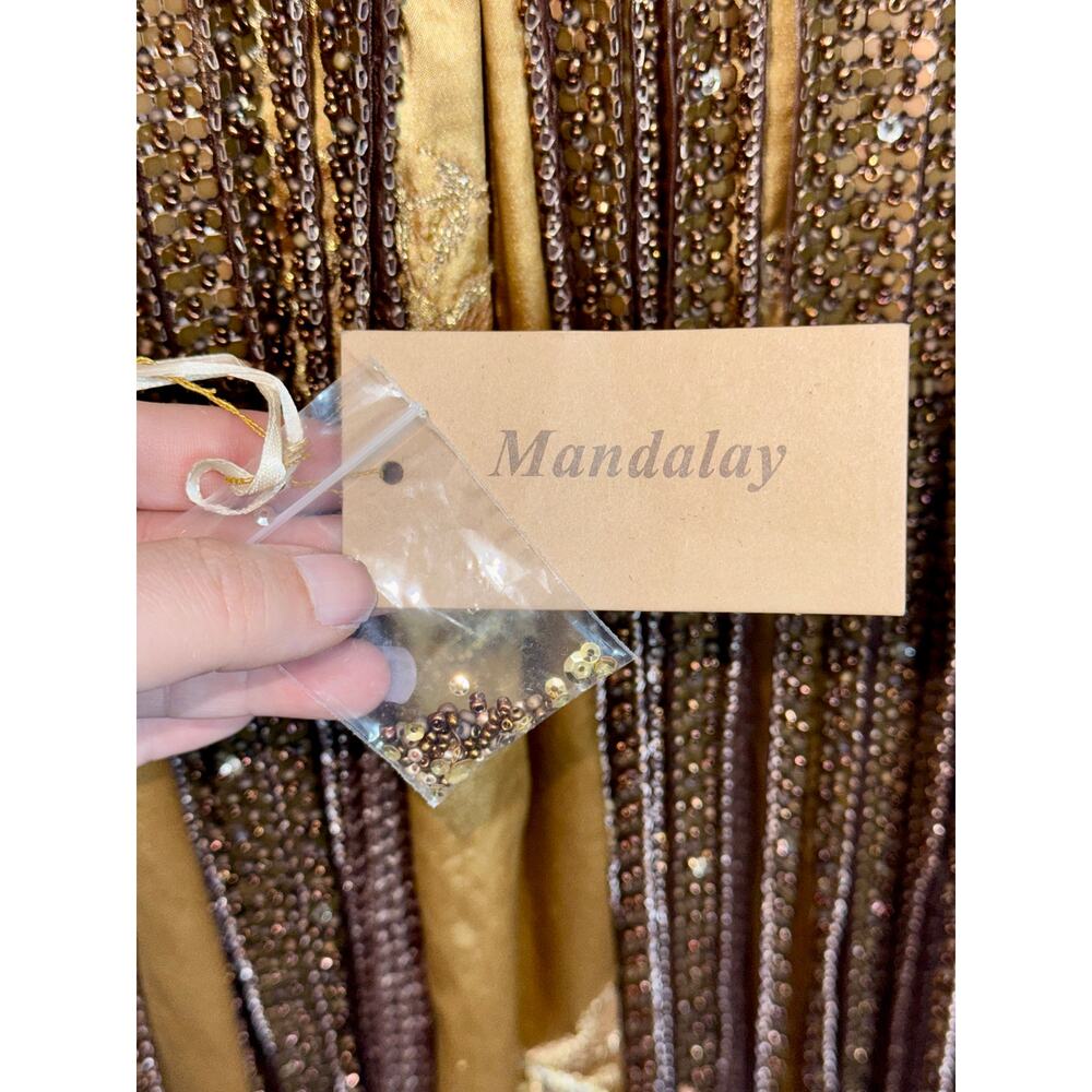 NWT Mandalay Gold Beaded Fringe Studded Sequin Mini Cocktail Party Dress Size 2 - Picture 12 of 13